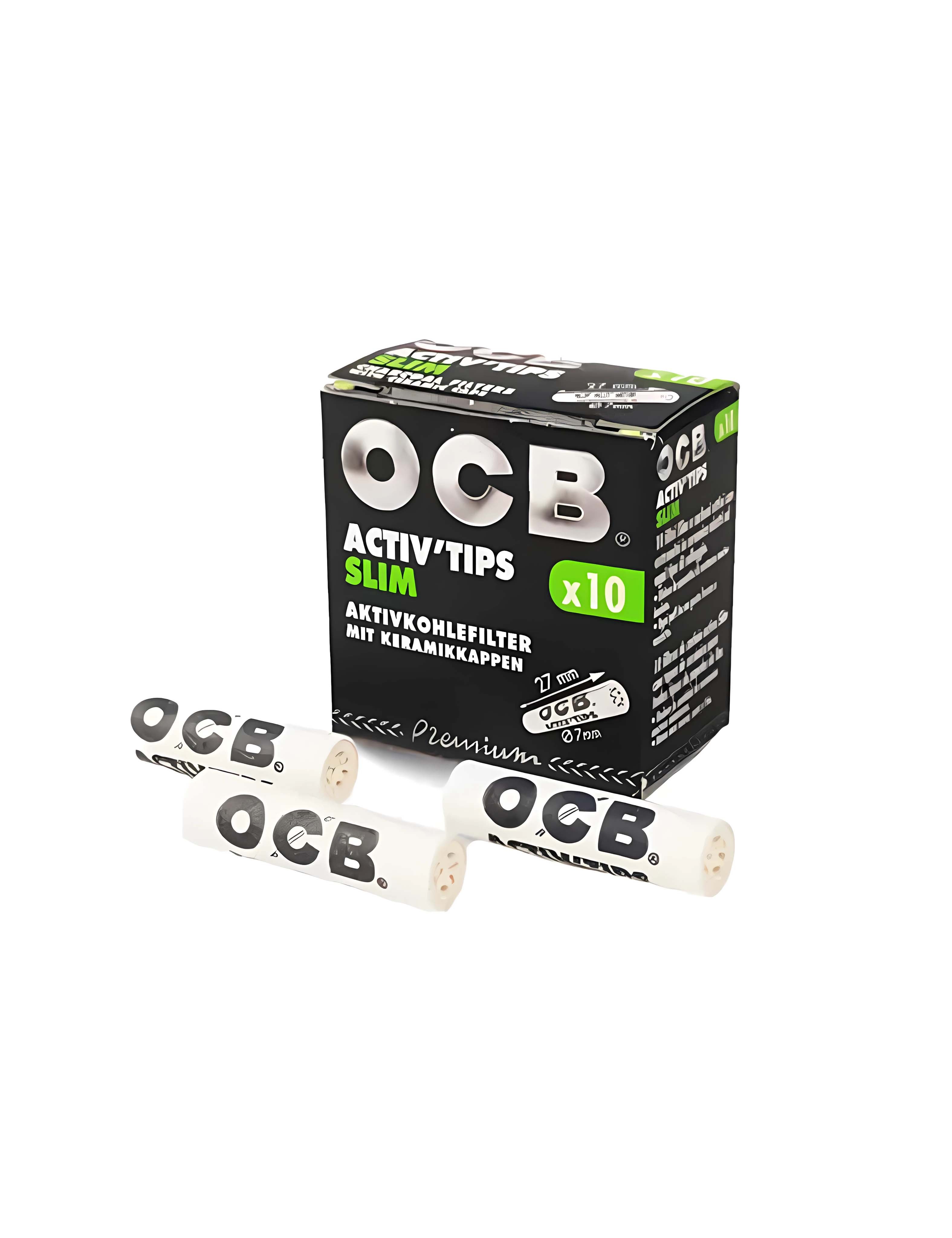 Vârfuri OCB ACTIV CHARCOAL 27mm Ø 7mm (pachet de 10 buc)